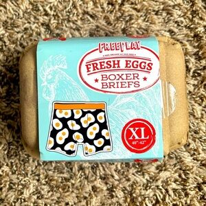 Freeplay “Fresh Eggs” Boxer Briefs XL (40”-42”) – Fun Novelty Gift – NIB
